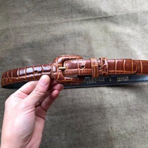 Vintage Croc Embossed Skinny Belt